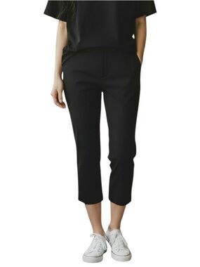 Free People Black Slim Capri Pants Cropped Ponte Trousers Women Size Small S
